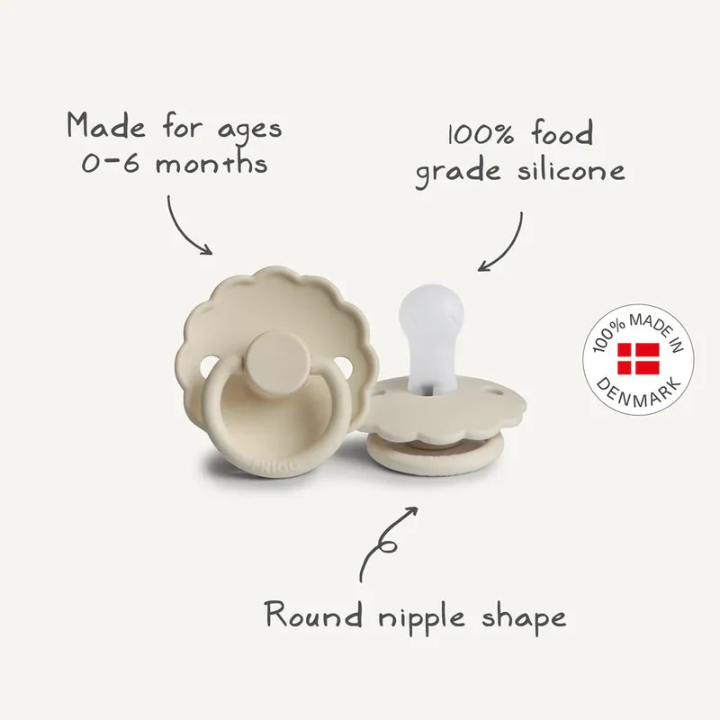 4 chupetas redondas silicone snowflake dream