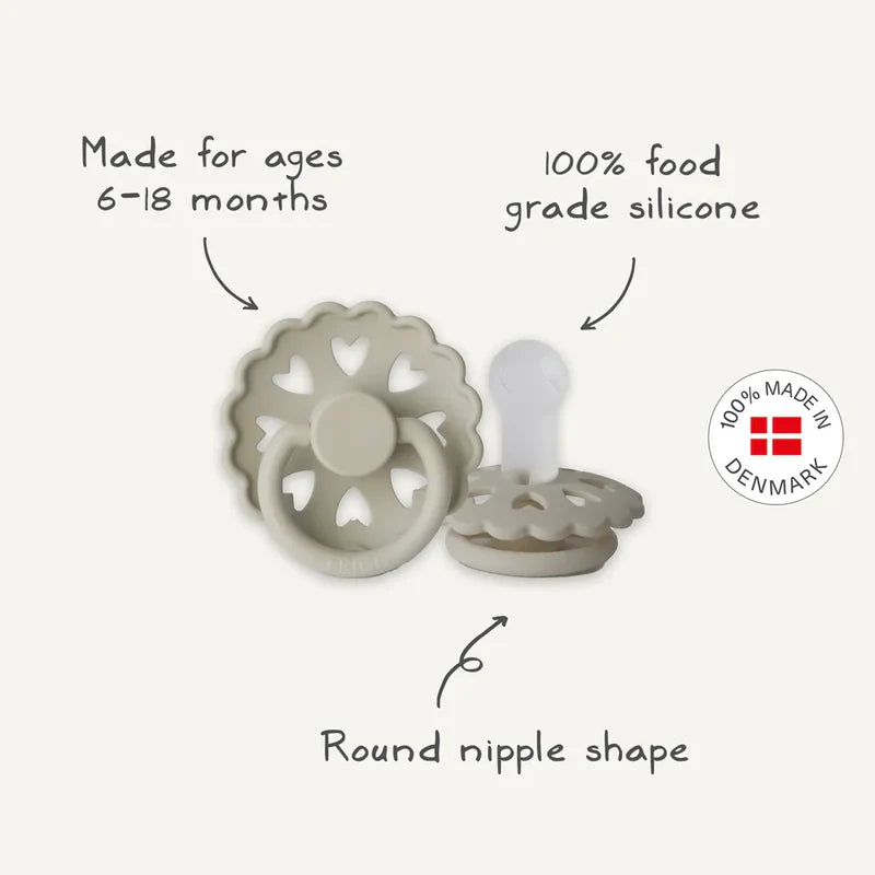 4 chupetas redondas silicone snowflake dream