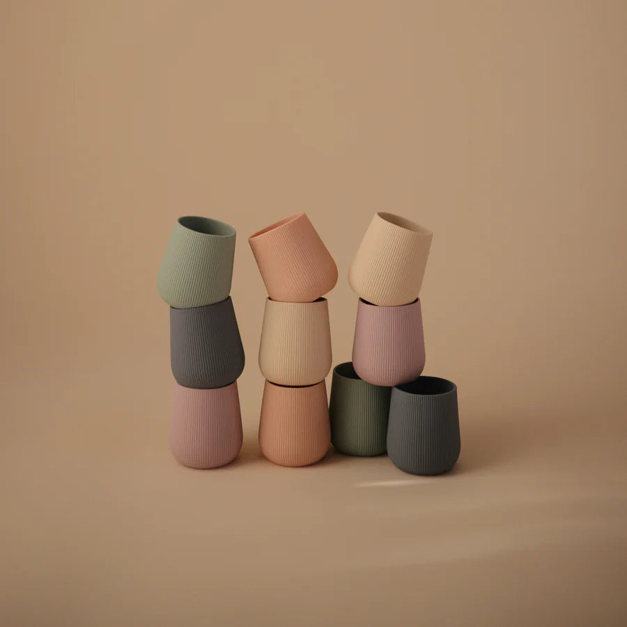 Copo de silicone introdução alimentar blush