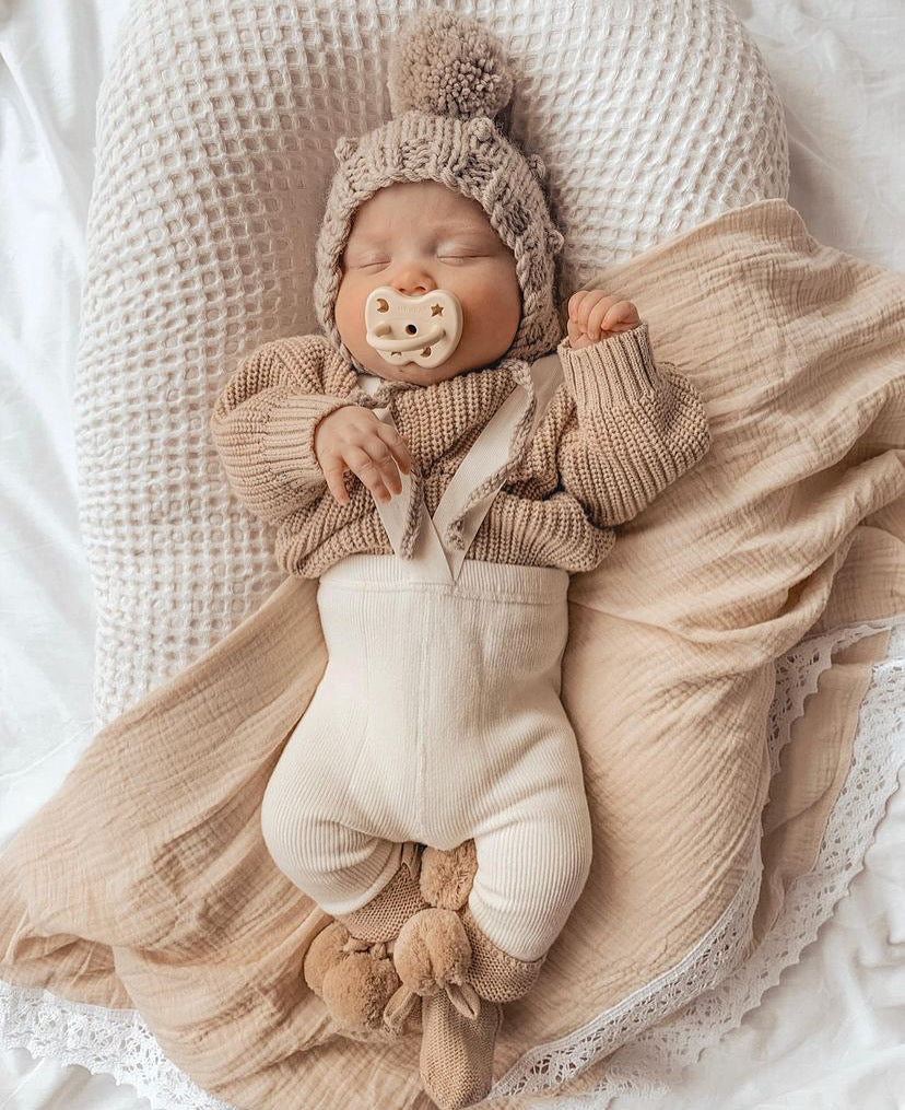 2 chupetas ortodônticas látex baby blue | milky white 0-3 M