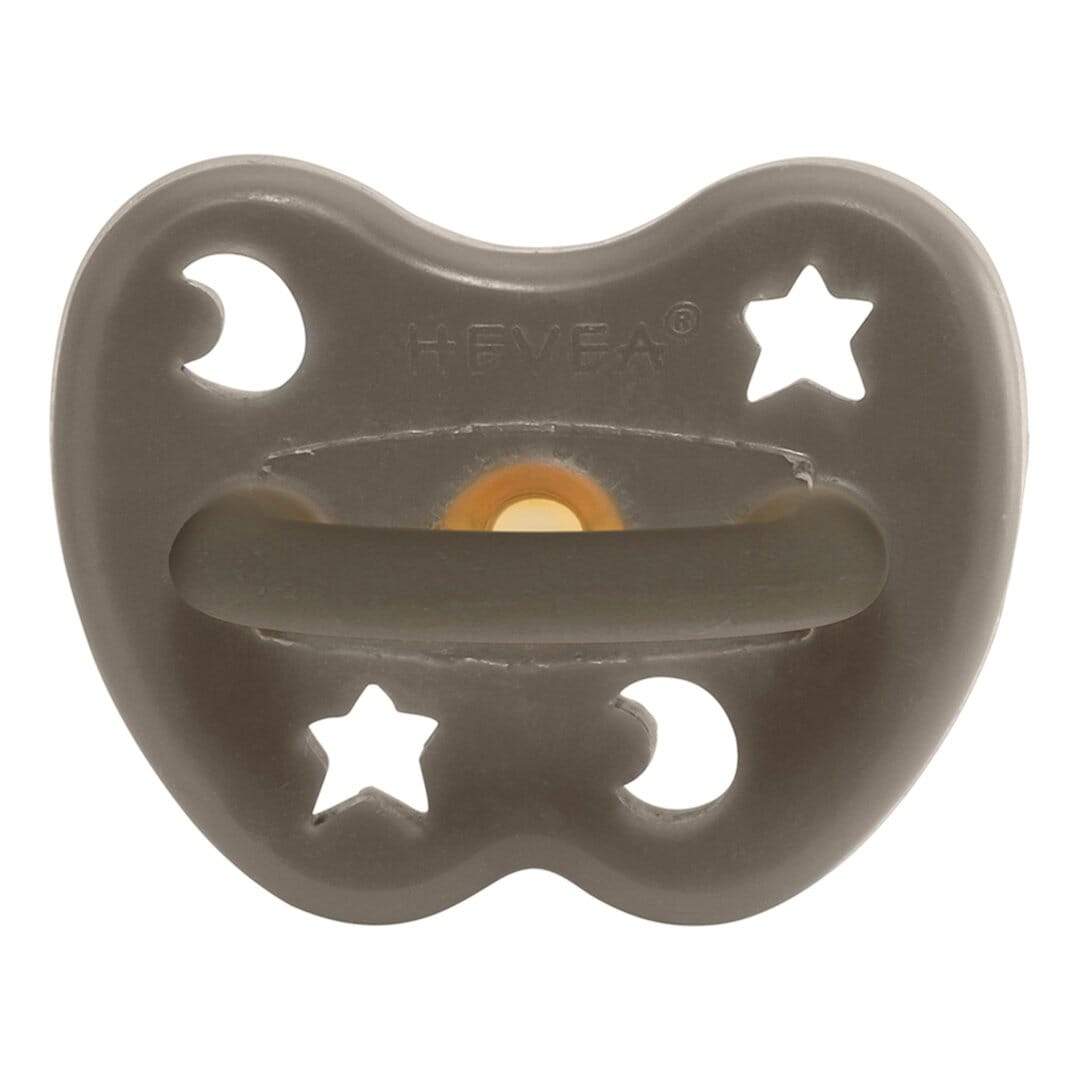 Pacifier shitake grey round 3-36 M Hevea pacifier Hevea