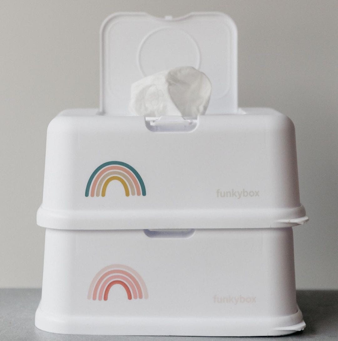 Caixa para toalhitas branca arco-íris wipes cover FunkyBox