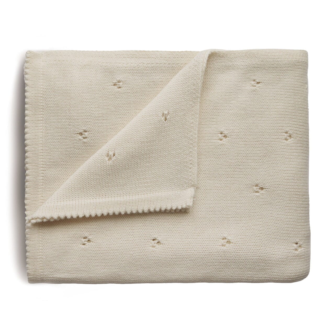 Manta de bebé pointelle ivory muslin mushie