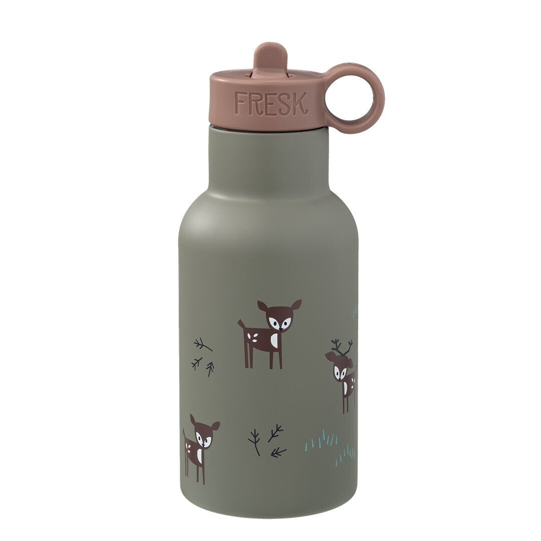 Garrafa térmica veado olive 350 ml + 2 tampas