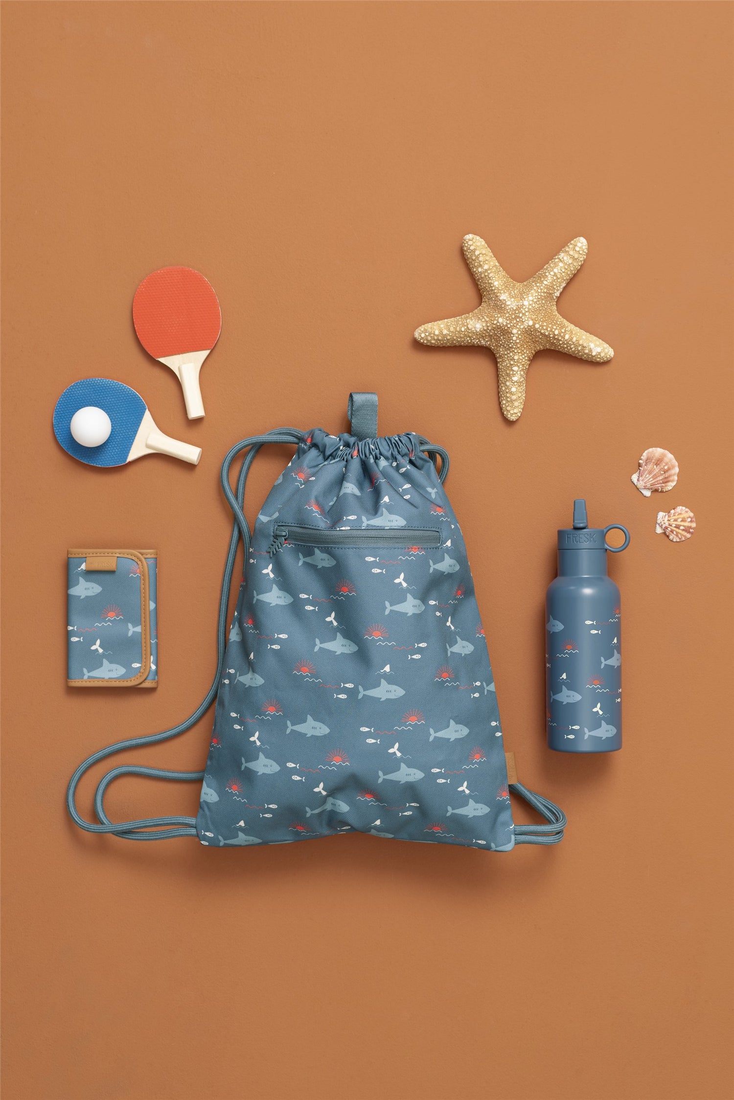 Garrafa térmica tubarão 500 ml + 2 tampas