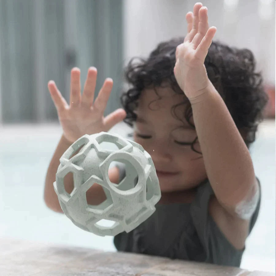 Mordedor brinquedo sensorial bola de estrelas blue teether Hevea
