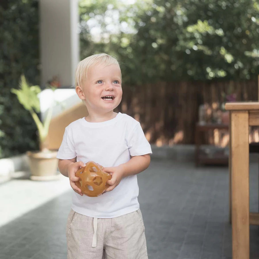 2 em 1 Biberão de vidro + bola de estrelas natural Biberão Hevea