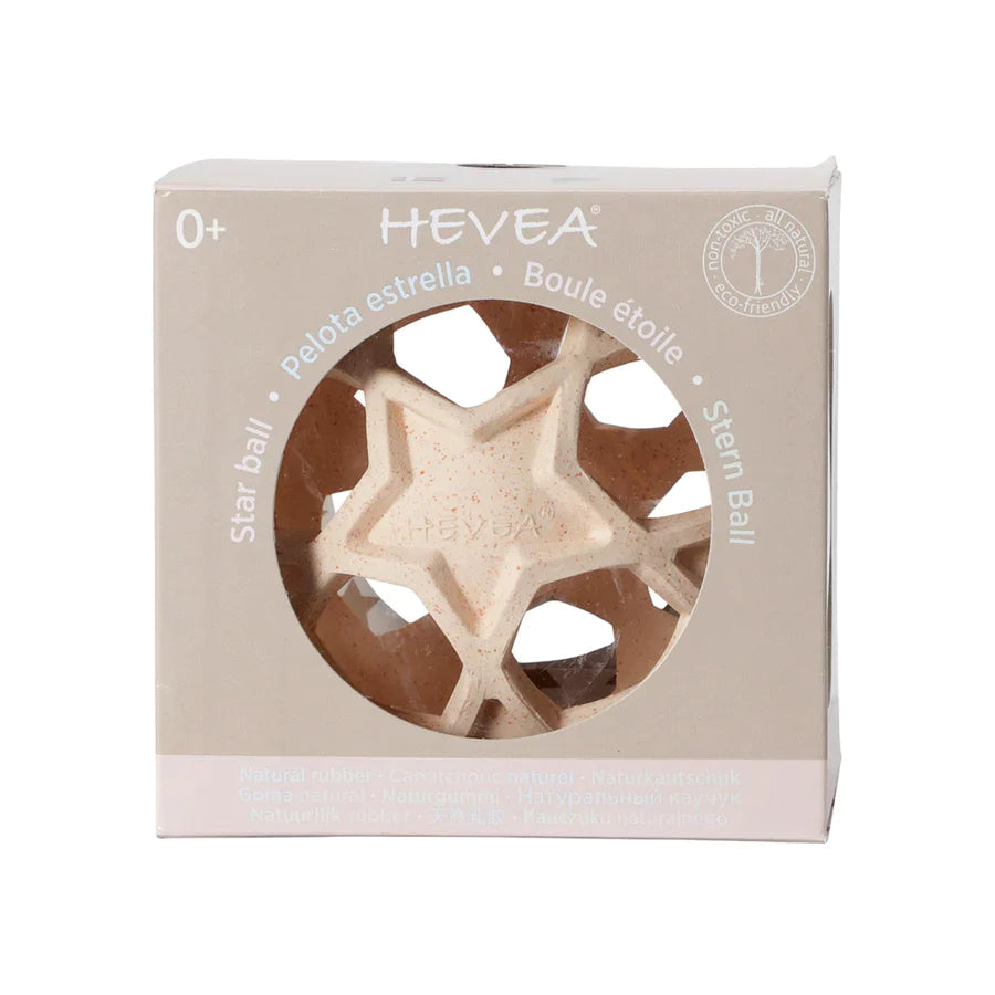 Mordedor brinquedo sensorial bola de estrelas peach teether Hevea
