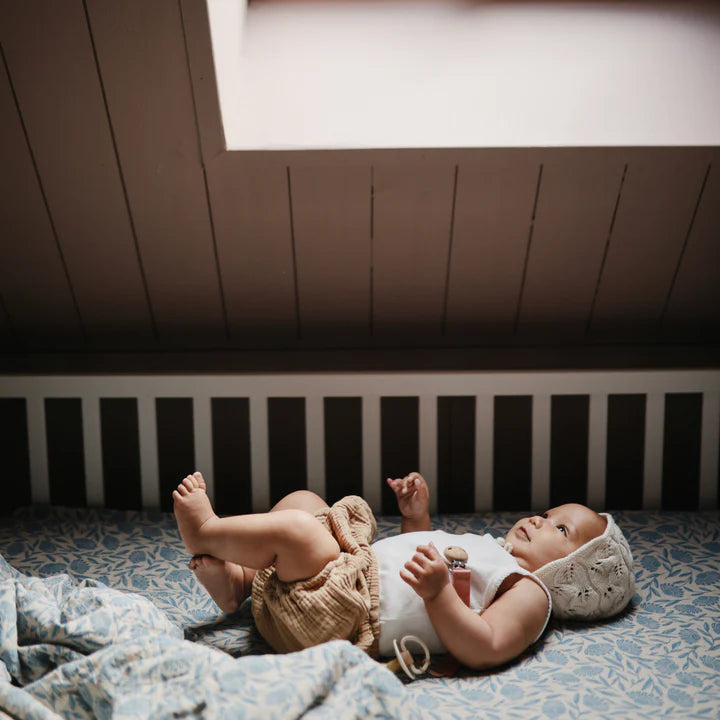 Musselina swaddle algodão flores azuis 120 cm