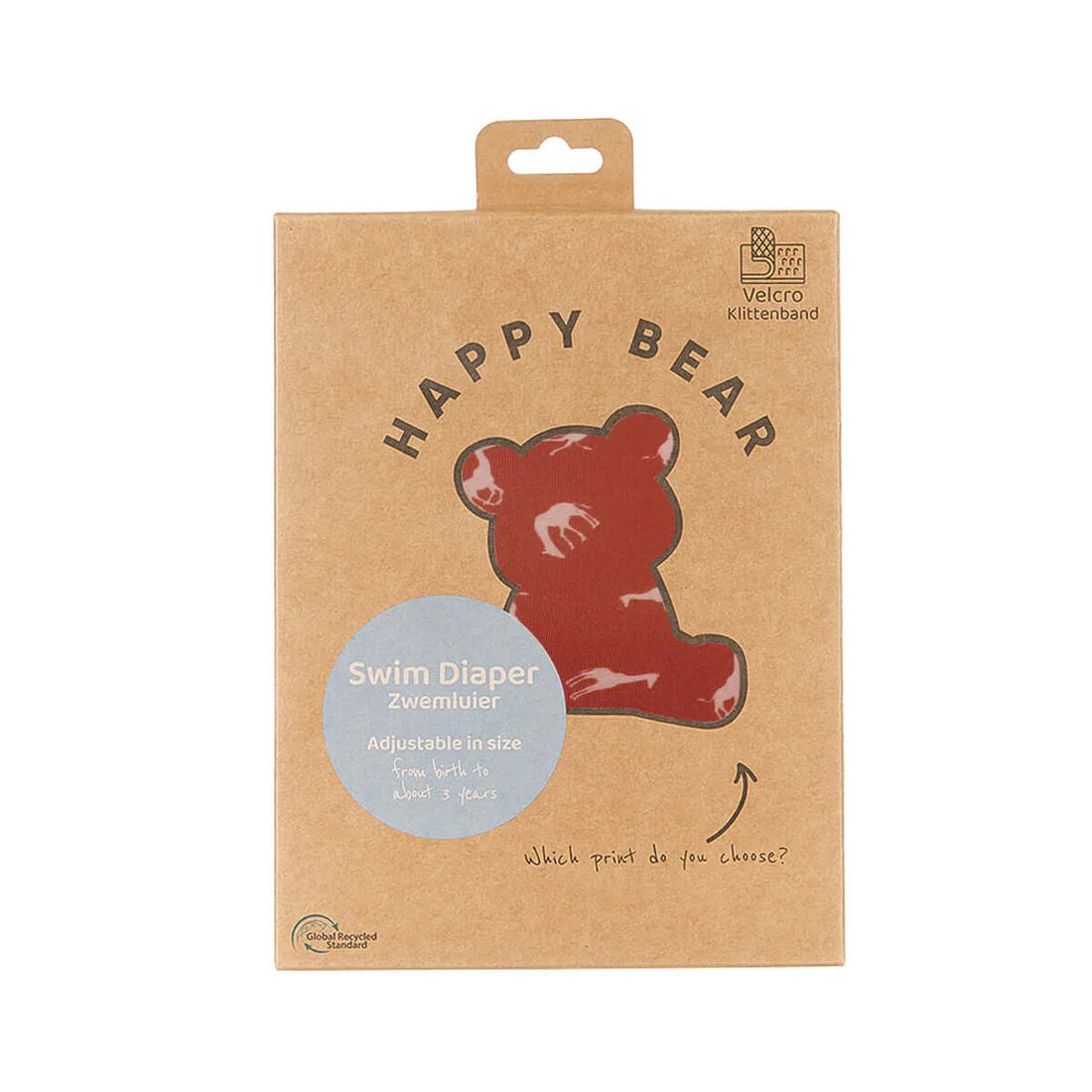 Fralda de natação reutilizável c/ velcro savana