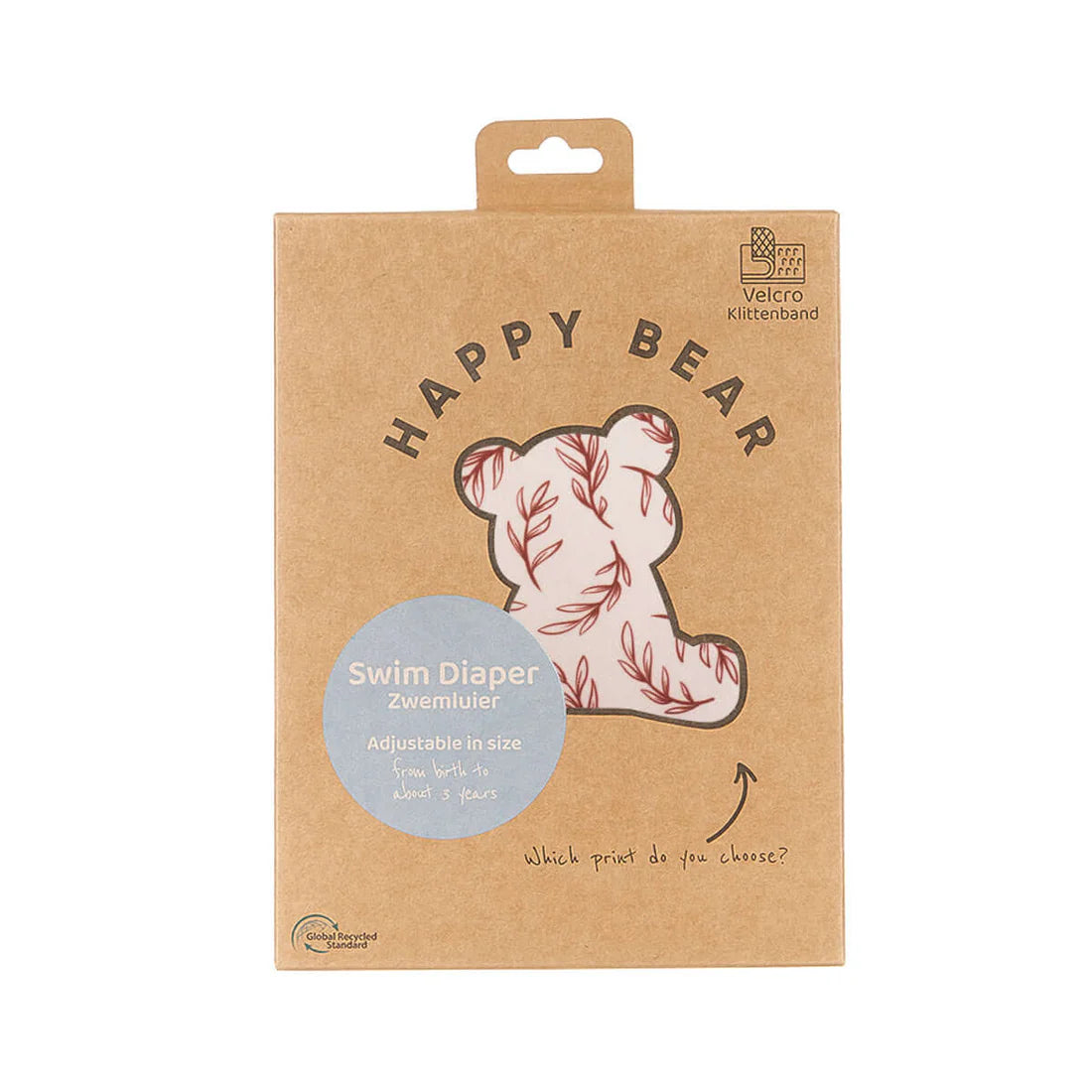 Fralda de natação reutilizável c/ velcro twiggy