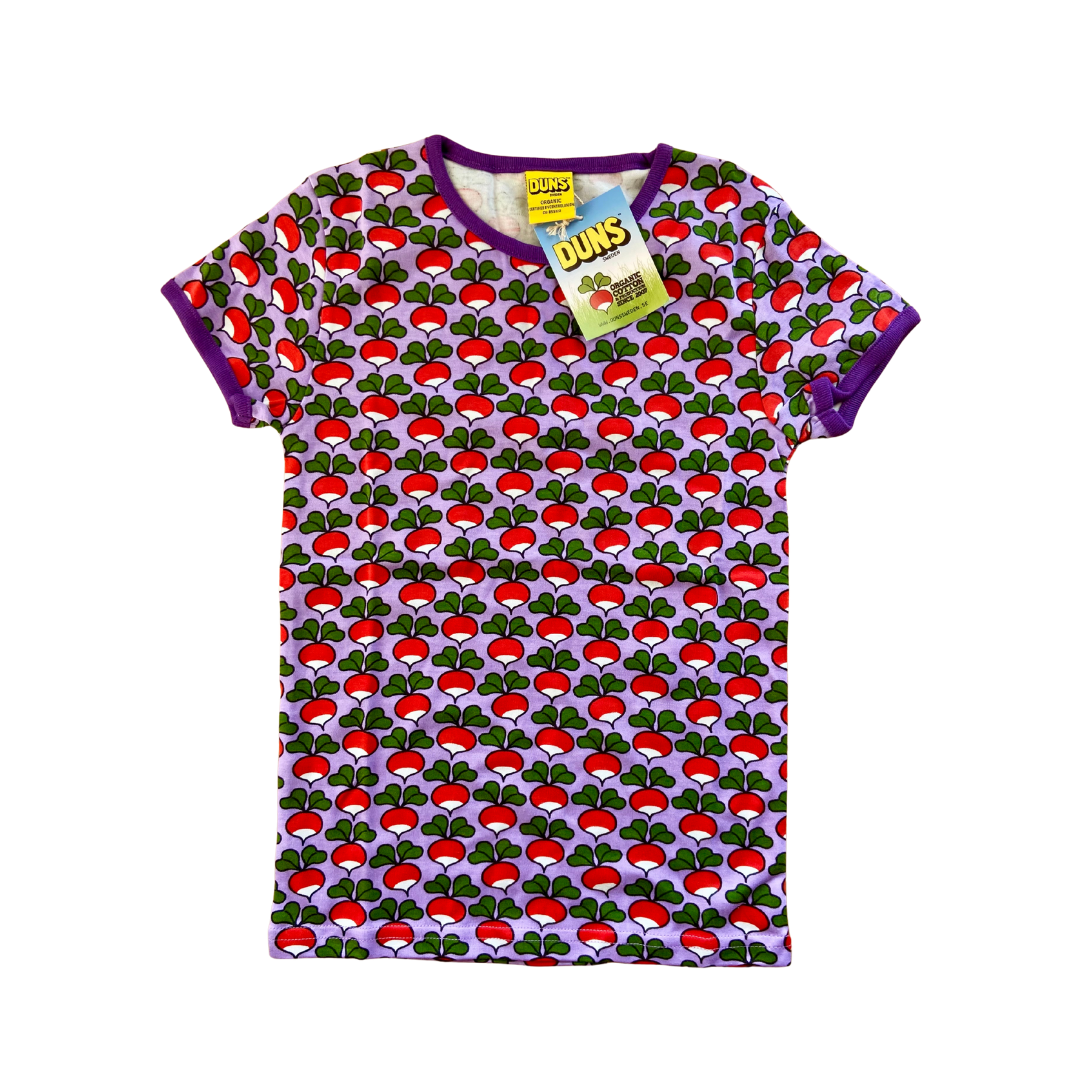 T-shirt rabanetes purple 8-9 anos (último tamanho)