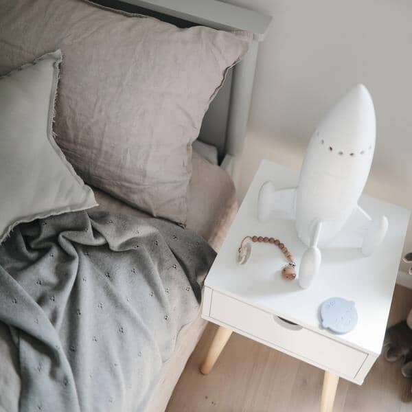 Manta de bebé pointelle grey melange muslin mushie
