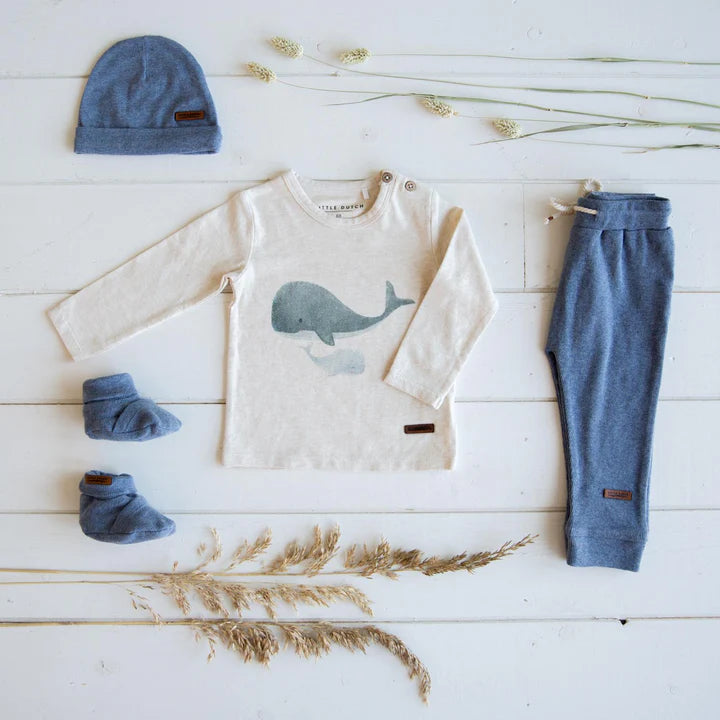 Botinhas recém-nascido blue melange