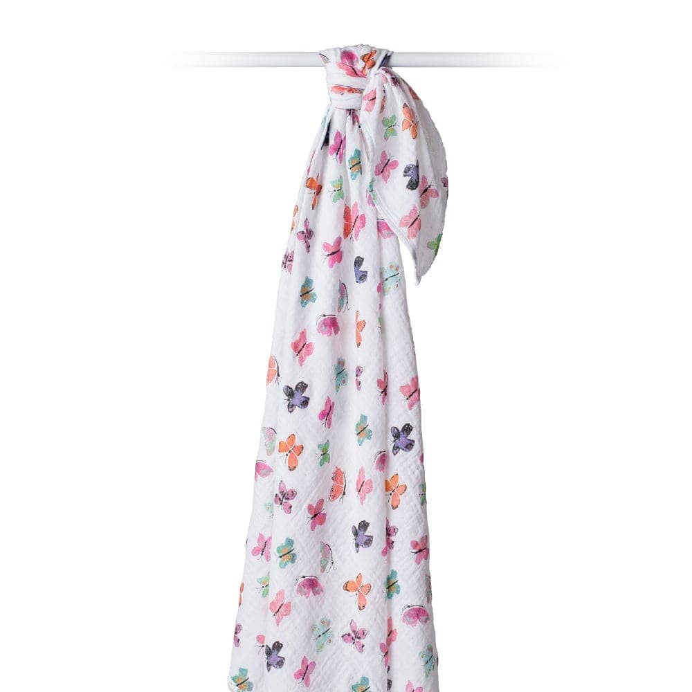 Musselina swaddle borboletas 120 cm Lulujo