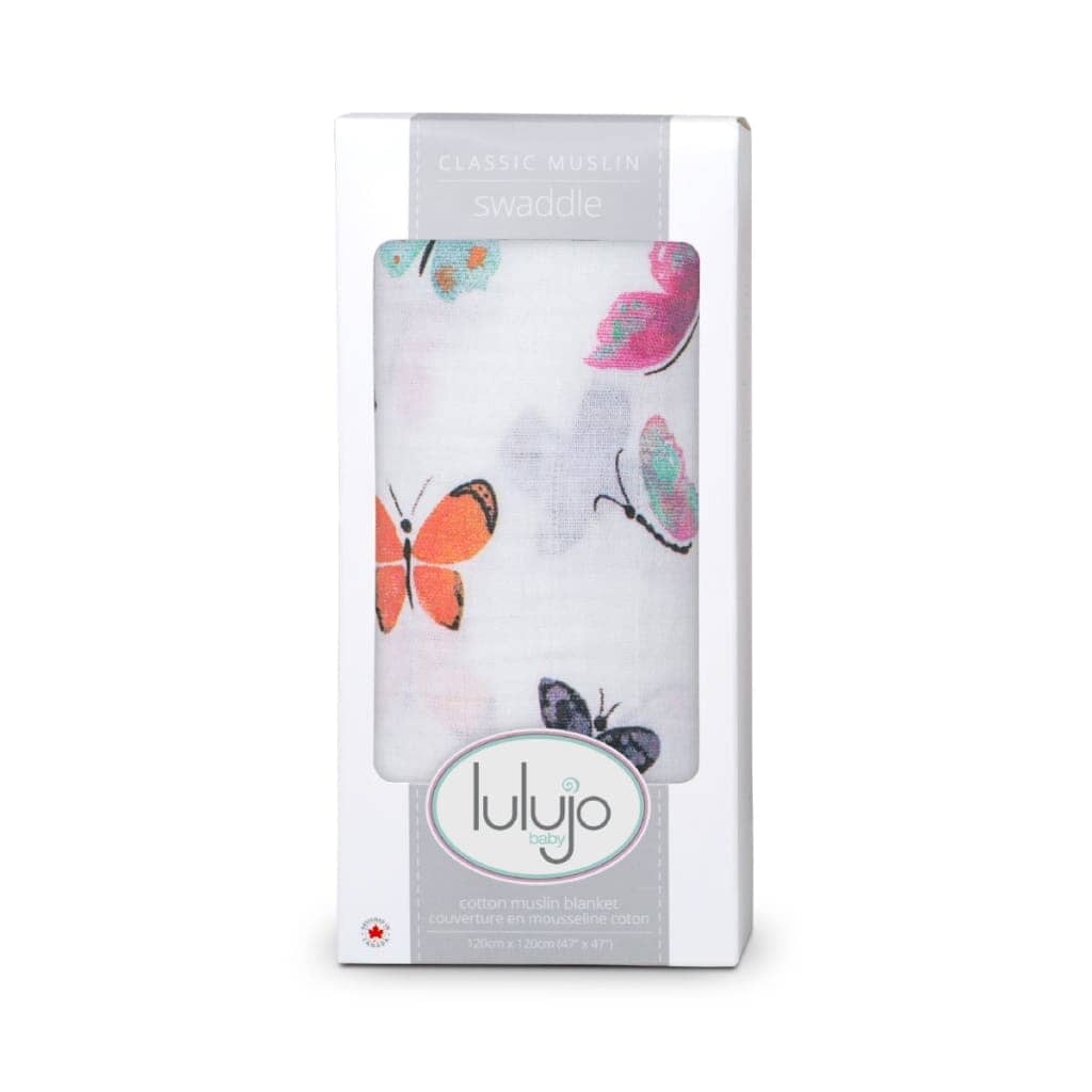 Musselina swaddle borboletas 120 cm Lulujo