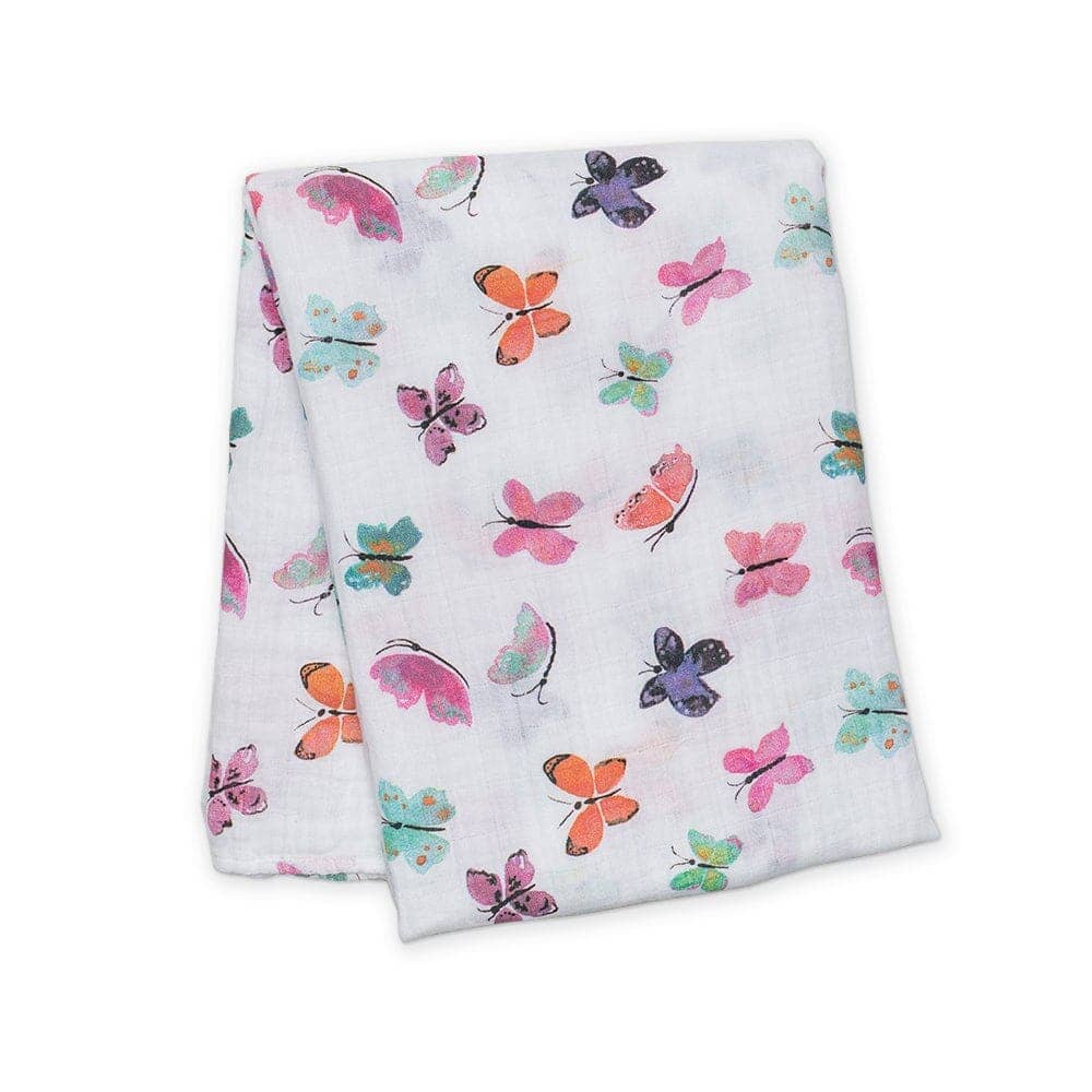 Musselina swaddle borboletas 120 cm Lulujo