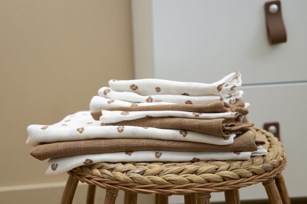 3 musselinas panther toffee 70 x 70 cm