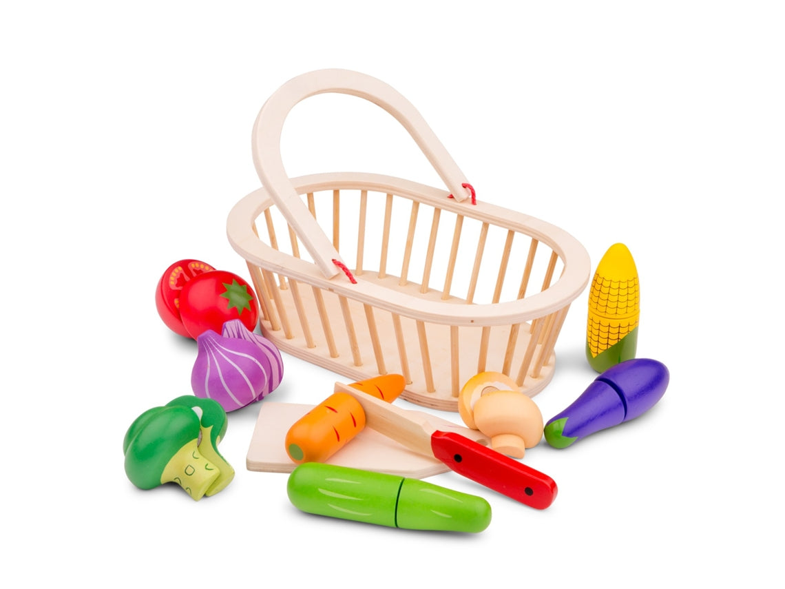 Cesto de vegetais de madeira para cortar