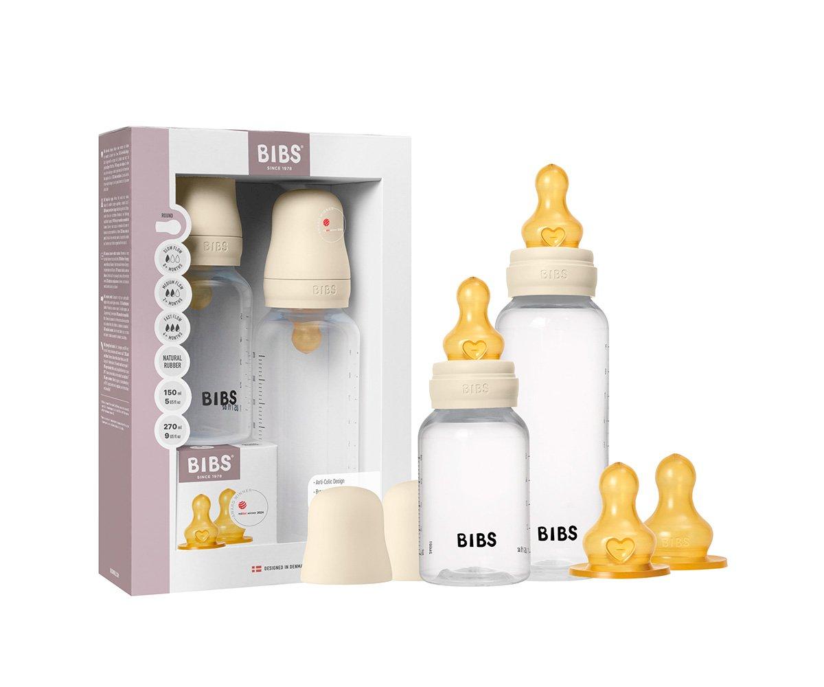 Pack 2 biberões plástico BIBS látex ivory 150 + 270 ml