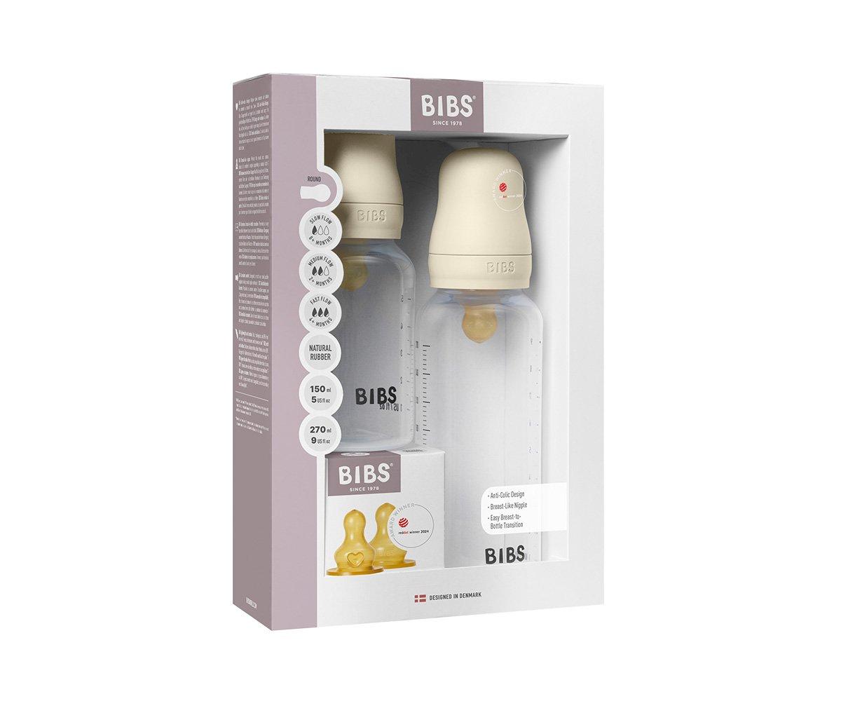 Pack 2 biberões plástico BIBS látex ivory 150 + 270 ml