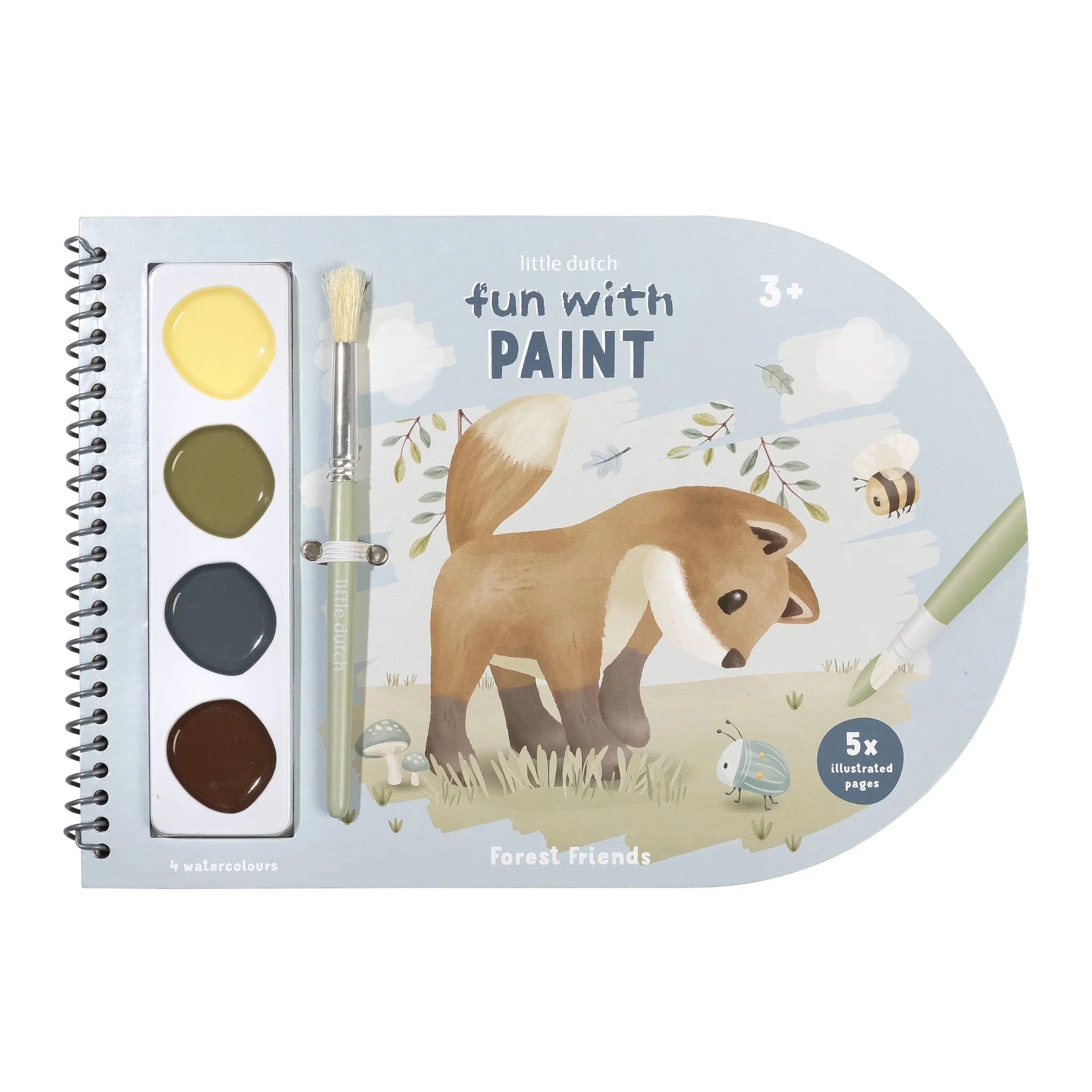 Livro para pintar Forest Friends - inclui aguarelas e pincel