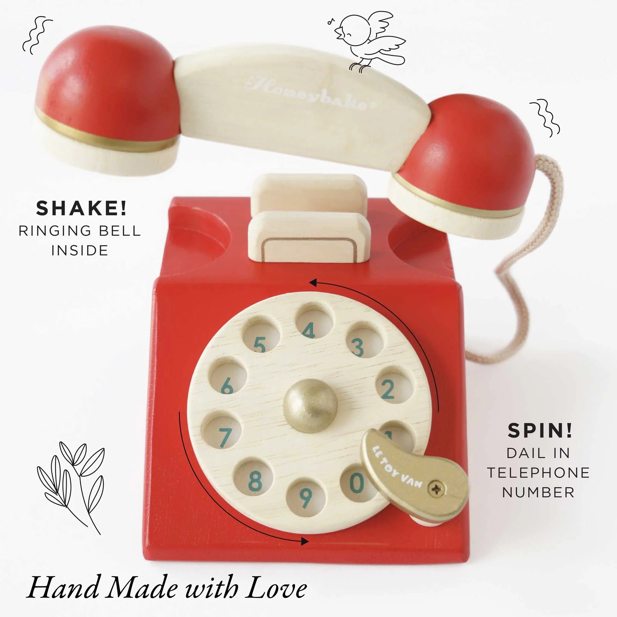 Telefone vintage de madeira