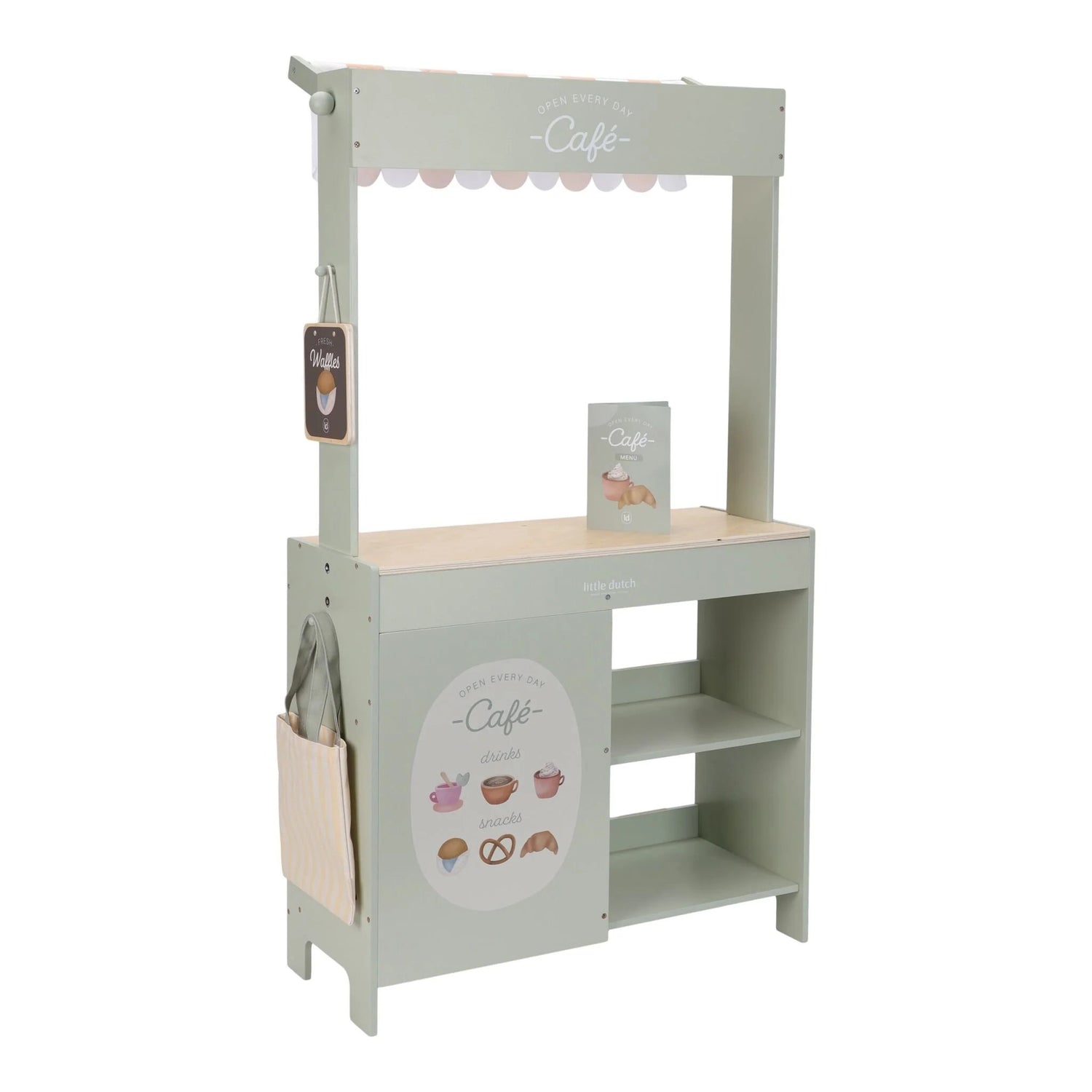 Mercado e café de madeira