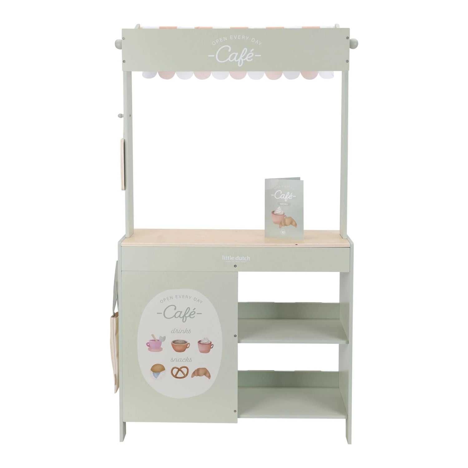 Mercado e café de madeira