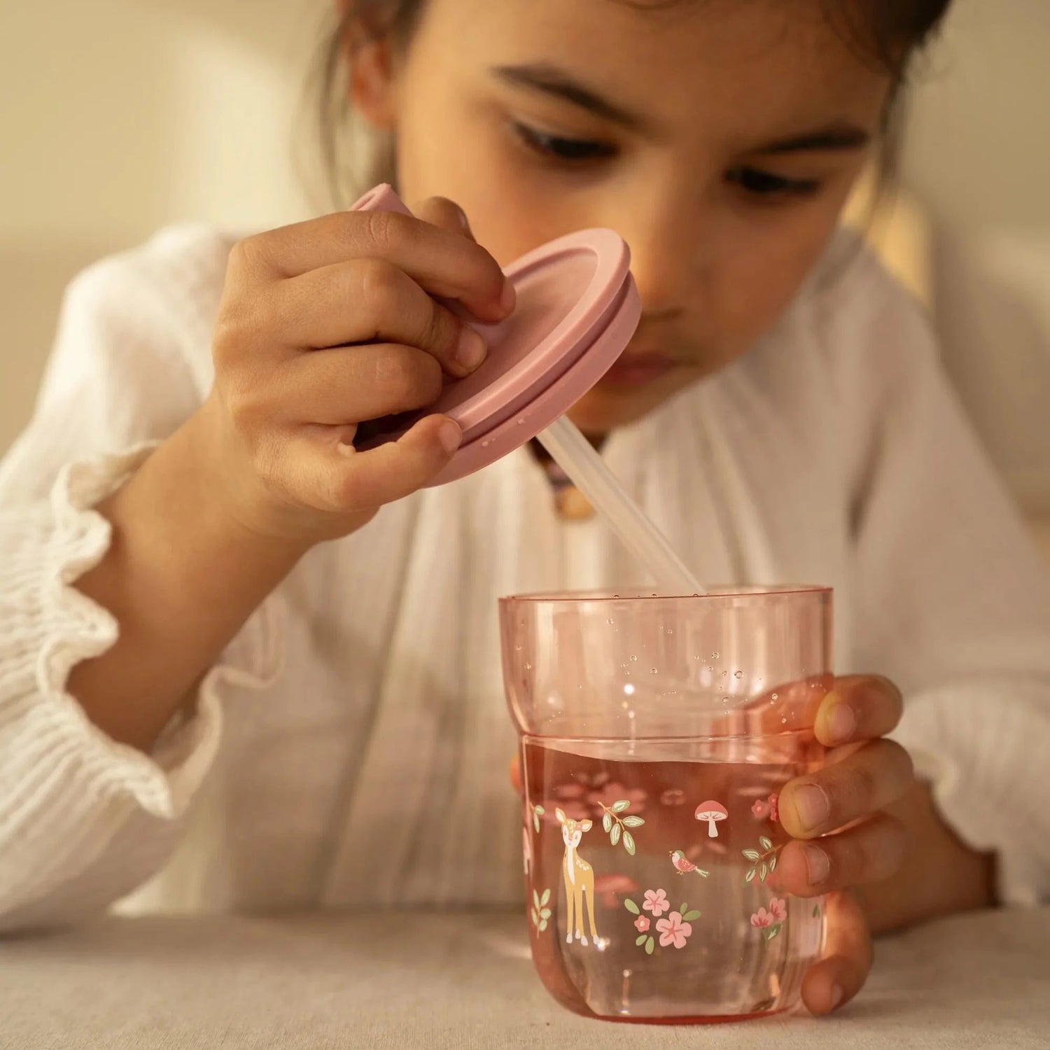 Copo de Criança 250ml com Palhinha Fairy Garden