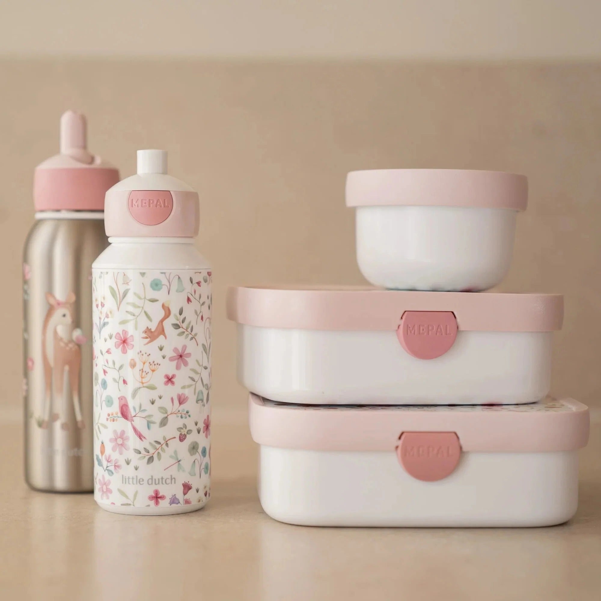 Conjunto lancheira + caixa de fruta + garrafa fairy wonders