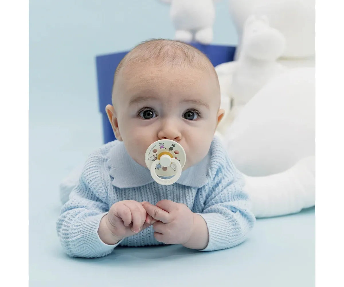 2 chupetas redondas BIBS x Moomin ivory mix