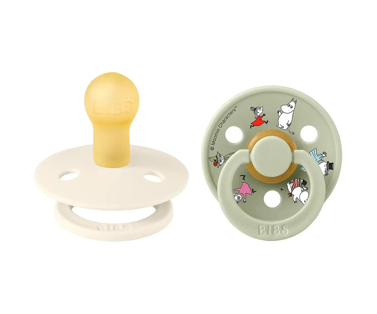 2 chupetas redondas BIBS x Moomin ivory mix