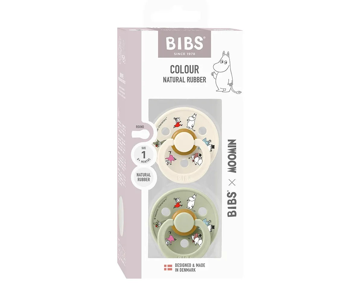 2 chupetas redondas BIBS x Moomin ivory mix