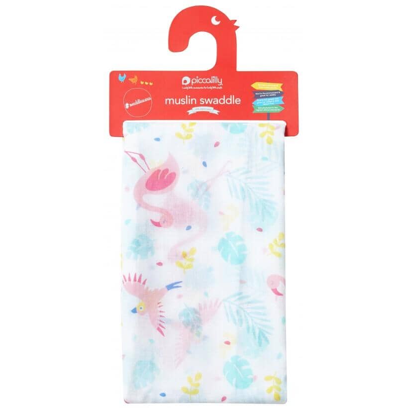 Musselina swaddle pink flamingo 120 cm Muslin Piccalilly