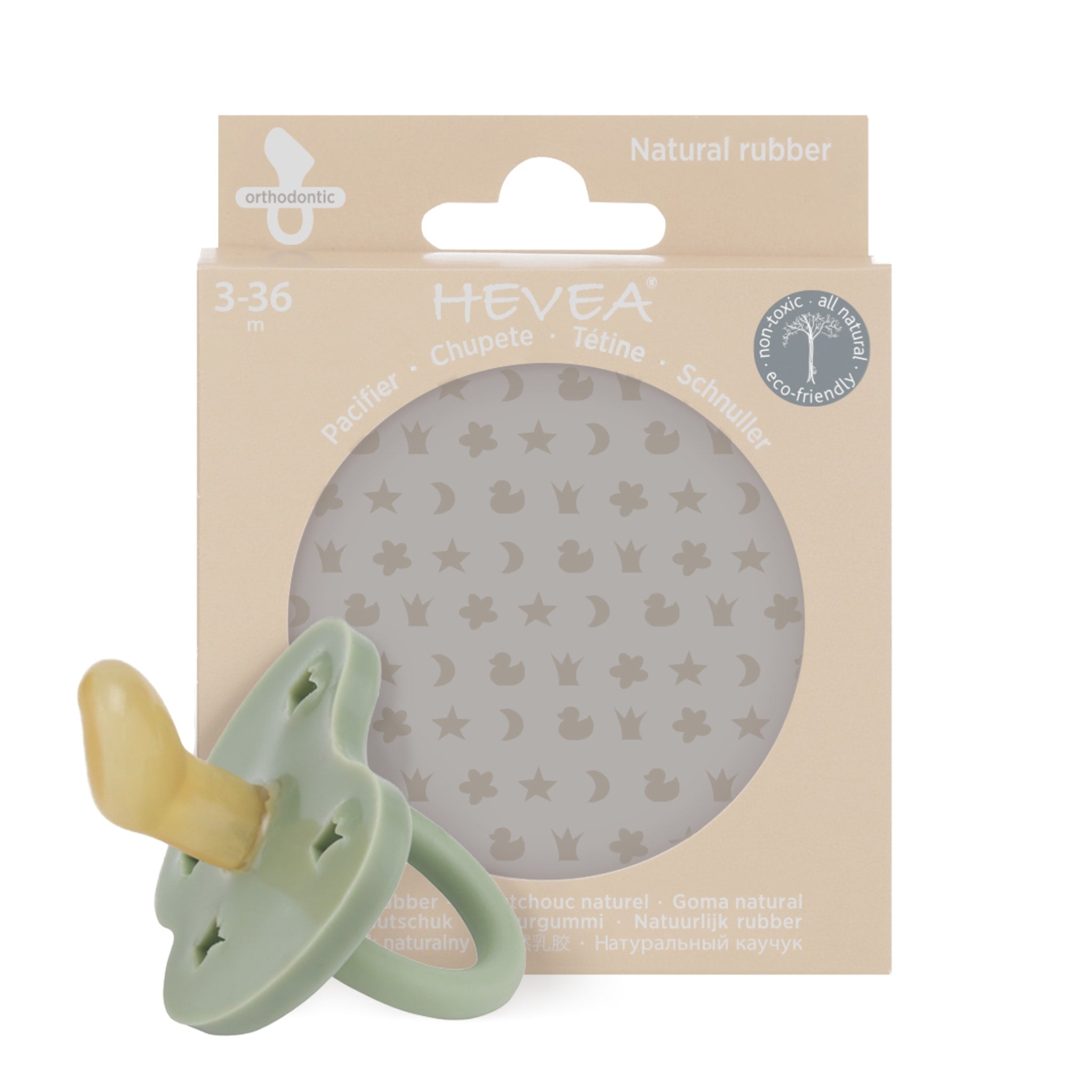Pacifier moss green 3-36 M orthodontic Hevea pacifier Hevea