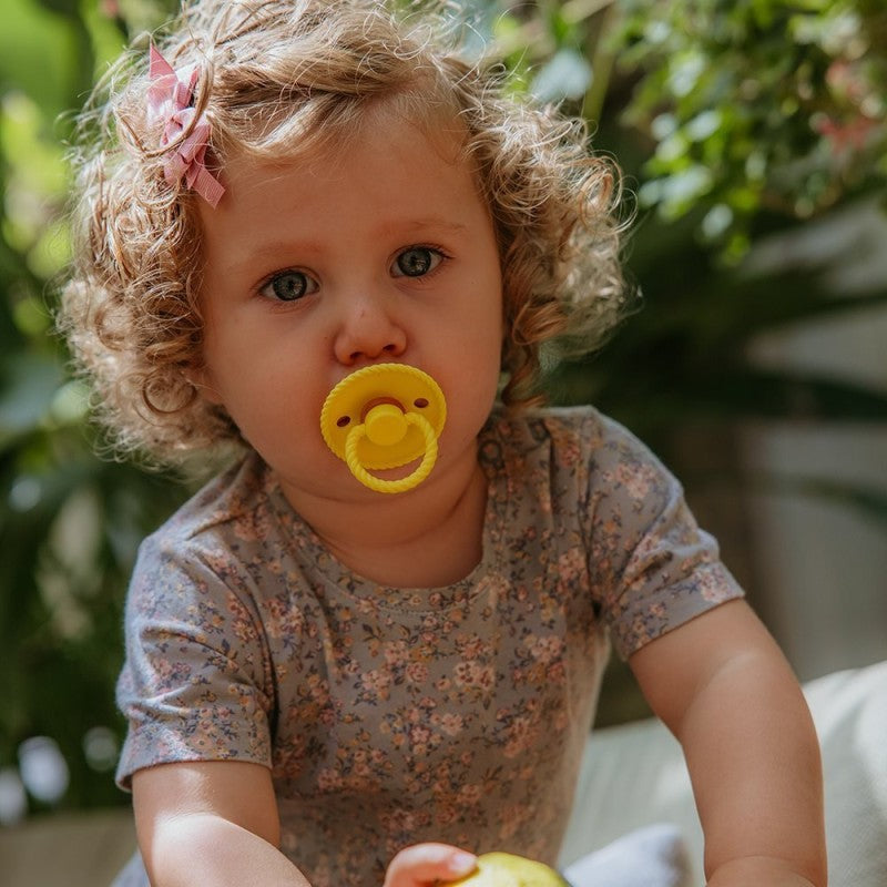 2 chupetas rope + daisy redondas SILICONE sunflower | fuchsia