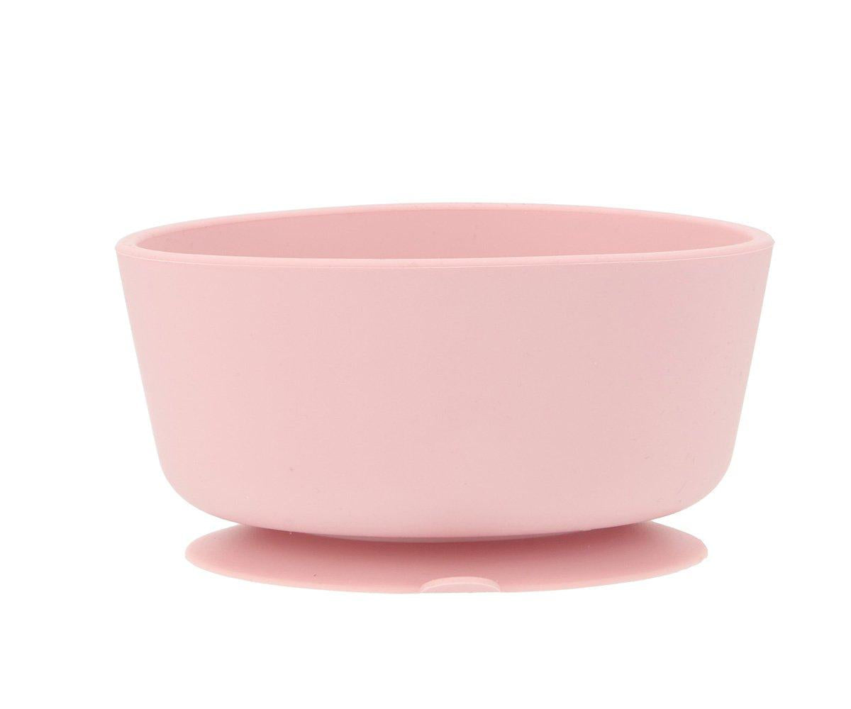 Taça com ventosa + colher de aço pink