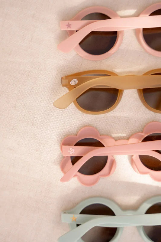 Óculos de sol redondos flores 1-5 anos