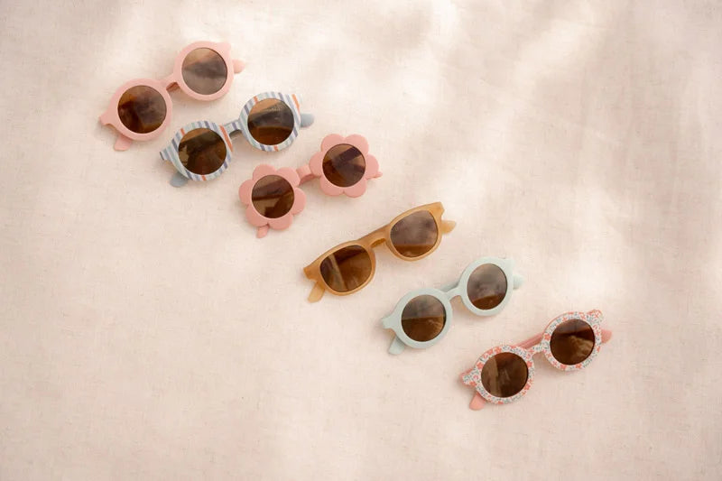 Óculos de sol redondos flores 1-5 anos