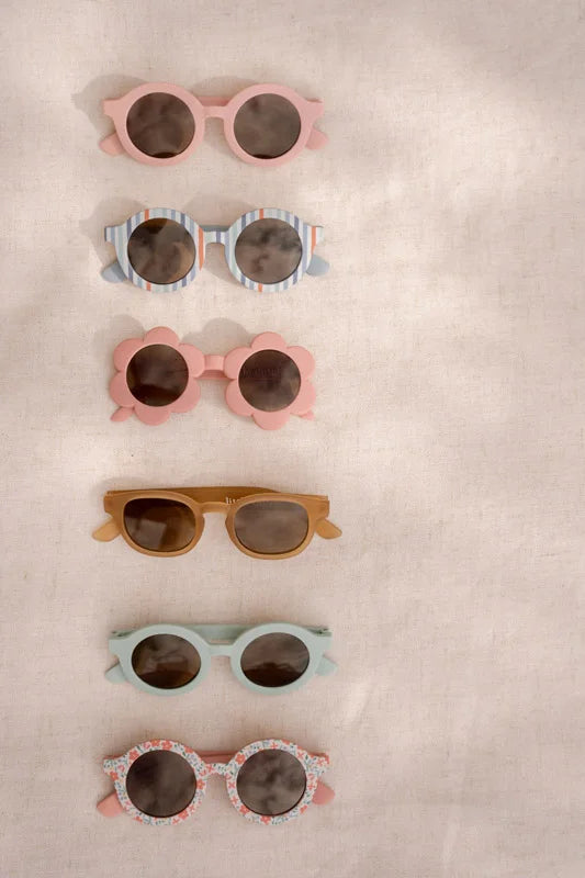 Óculos de sol redondos flores 1-5 anos