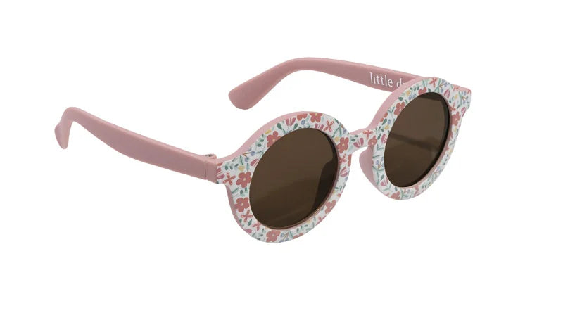 Óculos de sol redondos flores 1-5 anos