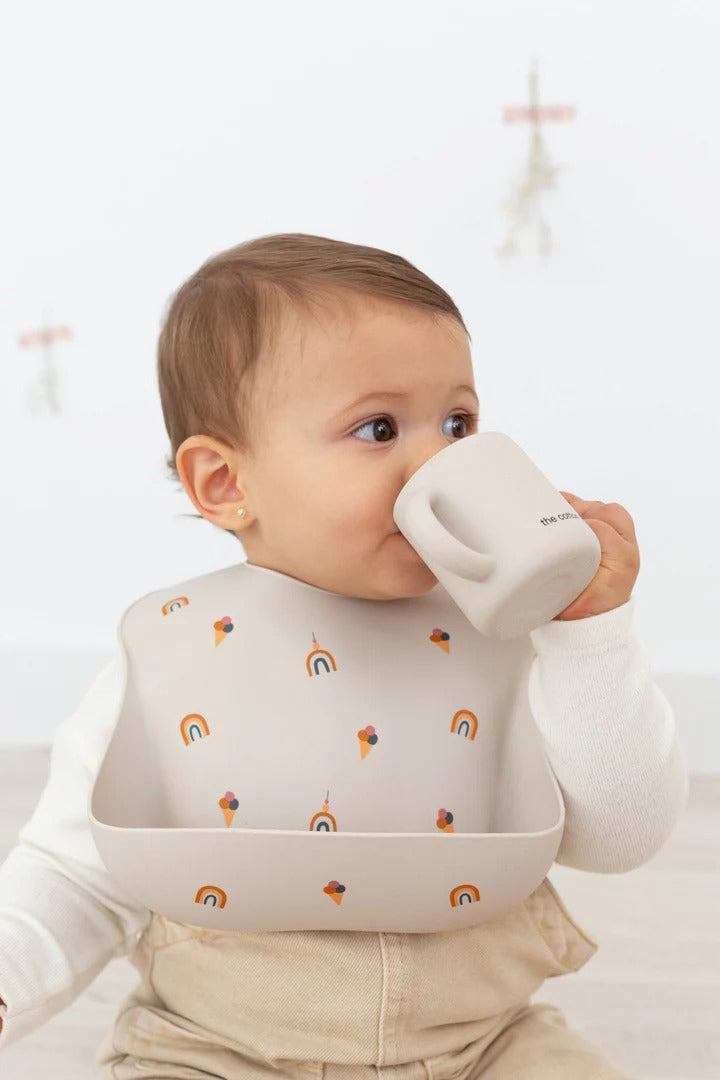 Copo de silicone rosa com 2 pegas