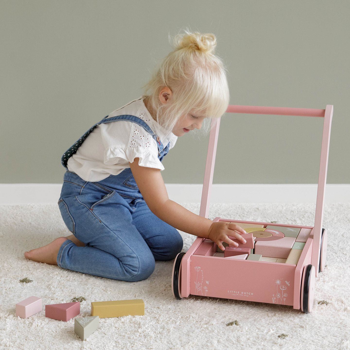 Baby walker and blocks wild flower Little Dutch Toys Little Dutch