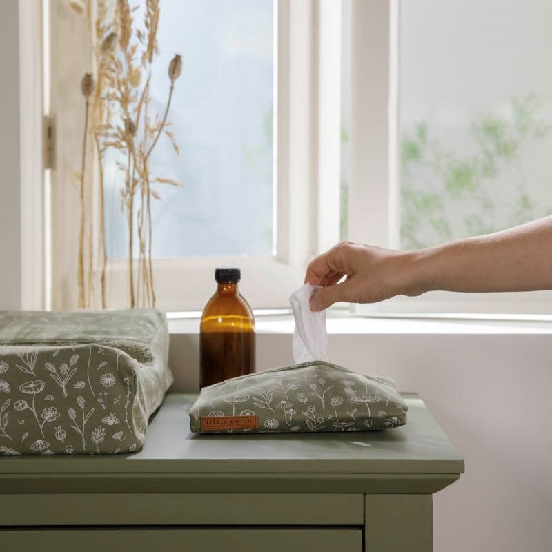 Baby wipes cover wild flowers olive Little Dutch accessories Little Dutch