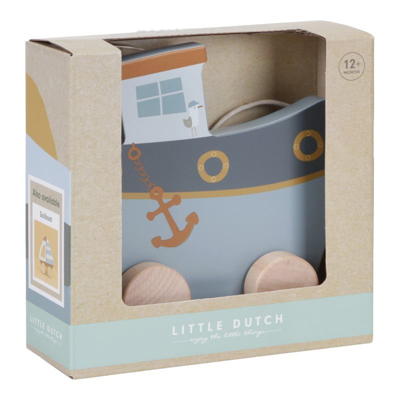 Barquinho de puxar sailors bay Toys Little Dutch