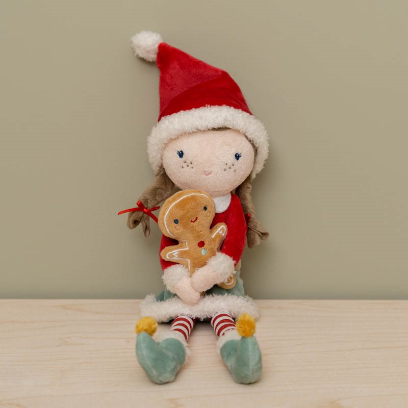 Bonequinha Rosa - elfo de Natal doll Little Dutch