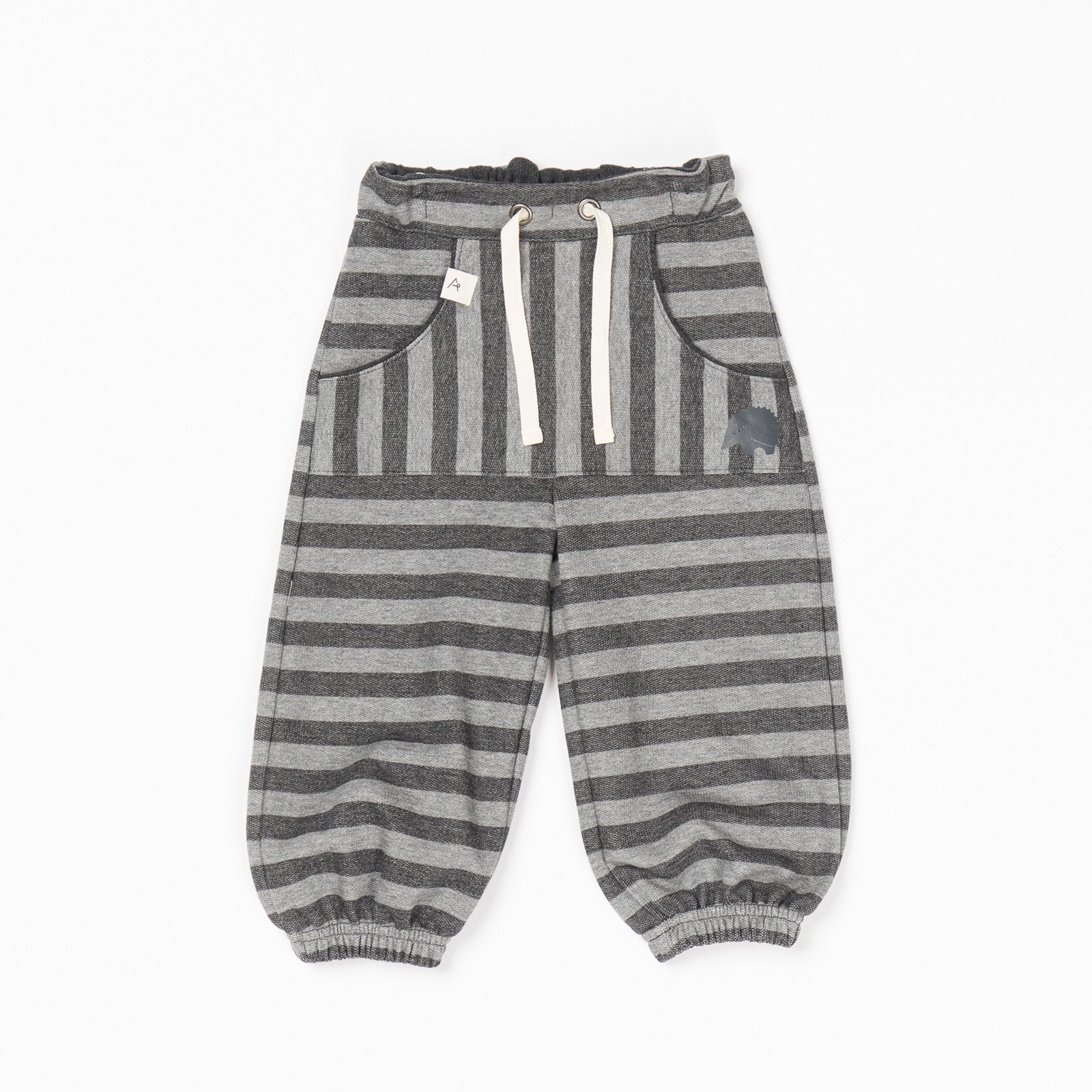Hillan baggy pants - phantom melange striped Bottoms Alba of Denmark