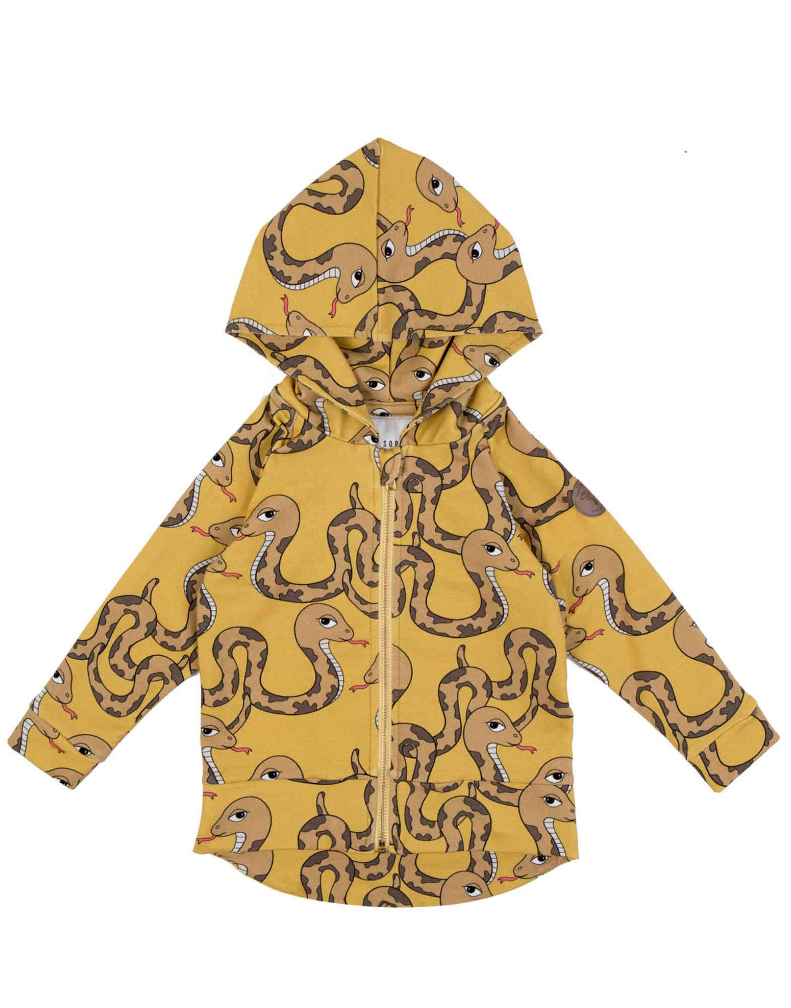 Snake yellow hoodie Dear Sophie Tops Dear Sophie