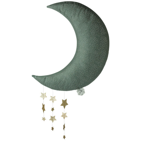 Hanging grey moon w/ stars Picca Loulou Toys Picca Loulou